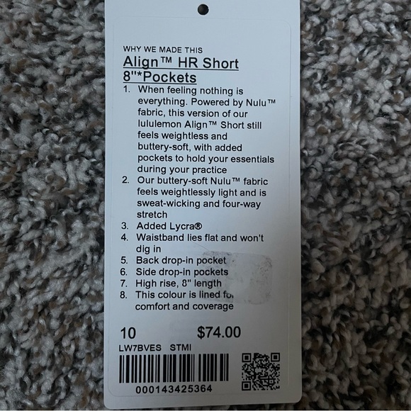 Lululemon Align Bike Shorts 8” STRAWBERRY MILKSHAKE - Picture 5 of 5